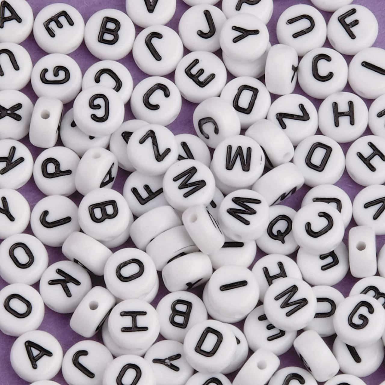 Color Splash!® White Plastic Alphabet Beads, 6mm